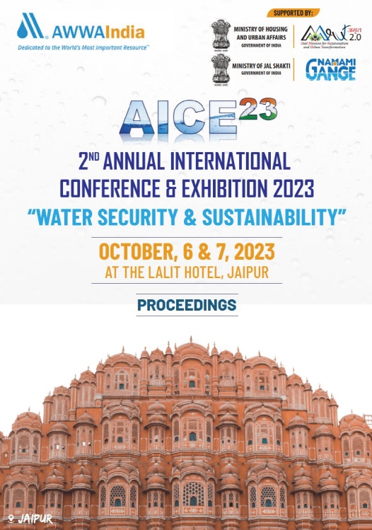 미국 수도협회(American Water Works Association, AWWA)는 10월 6일(현지시각) 인도 라자스탄(Rajasthan) 주 자이푸르(Jaipur)의 호텔 랄릿에서 개최된 AIA(AWWAIndia Association)의 제2회 국제 연례 컨퍼런스 및 전시회(AICE 2023)에 참가했다고 밝혔다. 사진은 AICE(AWWAIndia's International Conference & Exhibition) 2023 개최 포스터. [사진제공 = AWWAIndia Association]