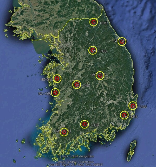일본 7.6 지진의 영향으로 지하수위 변화가 감지된 지하수 관측정(문경·강릉·양구). [자료제공 = 한국지질연구원]
