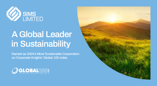심즈(Sims Limited)는 1월 17일(현지시각) 코퍼레이트 나이츠(Corporate Knights)가 발표한 '글로벌 지속가능경영 100대 기업(2024's Most Sustainable Corporation on Corporate Knights' Global 100 Index)으로 선정됐다고 발표했다. [사진제공 = Sims Limited]