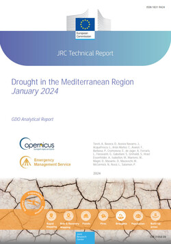 유럽연합위원회 공동연구센터(JRC)가 2월 20일 발표한 ‘2024년 1월의 지중해 지역 가뭄 현황(Drought in the Mediterranean Region - January 2024)’에 대한 보고서 표지. [사진출처(Photo source) = 유럽연합 공동연구센터(JRC)]