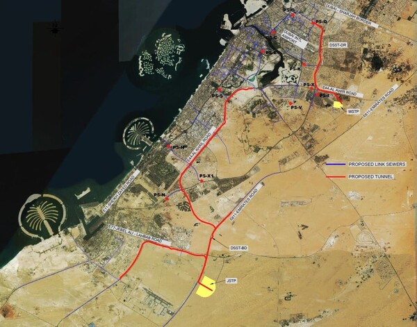 ‘두바이 전략 하수도 터널(DSST) 프로젝트’는 제벨 알리터널 등 총 6개 구역으로 나뉘어 진행된다. [사진출처(Photo source) =  두바이시(Dubai Municipality)]