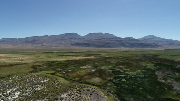 �׹ٴ� ������ �縷(Black Rock Desert in Nevada)�� ���� ������ �ٶ� ���� �޵��콺(Soldier Meadows) ����. [������ó(Photo Source) = ����Ʈ������(Desert Research Institute)]